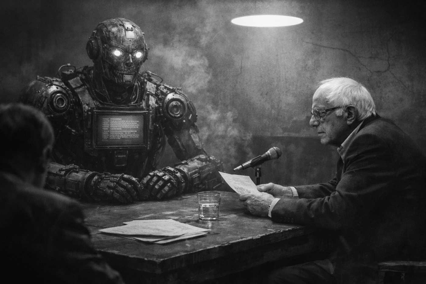 Bernie Sanders diskutiert mit der Maschine